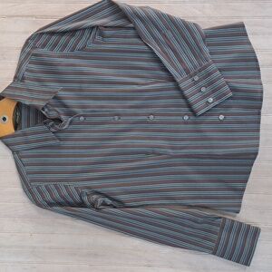 NEW Eddie Bauer Petite Wrinkle-Resistant Stretch Button Up Shirt Cotton Striped